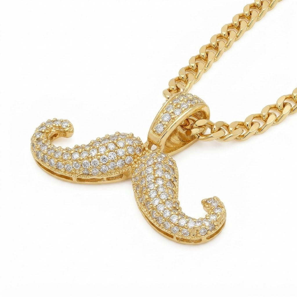Moissanite Diamond Moustache Pendant