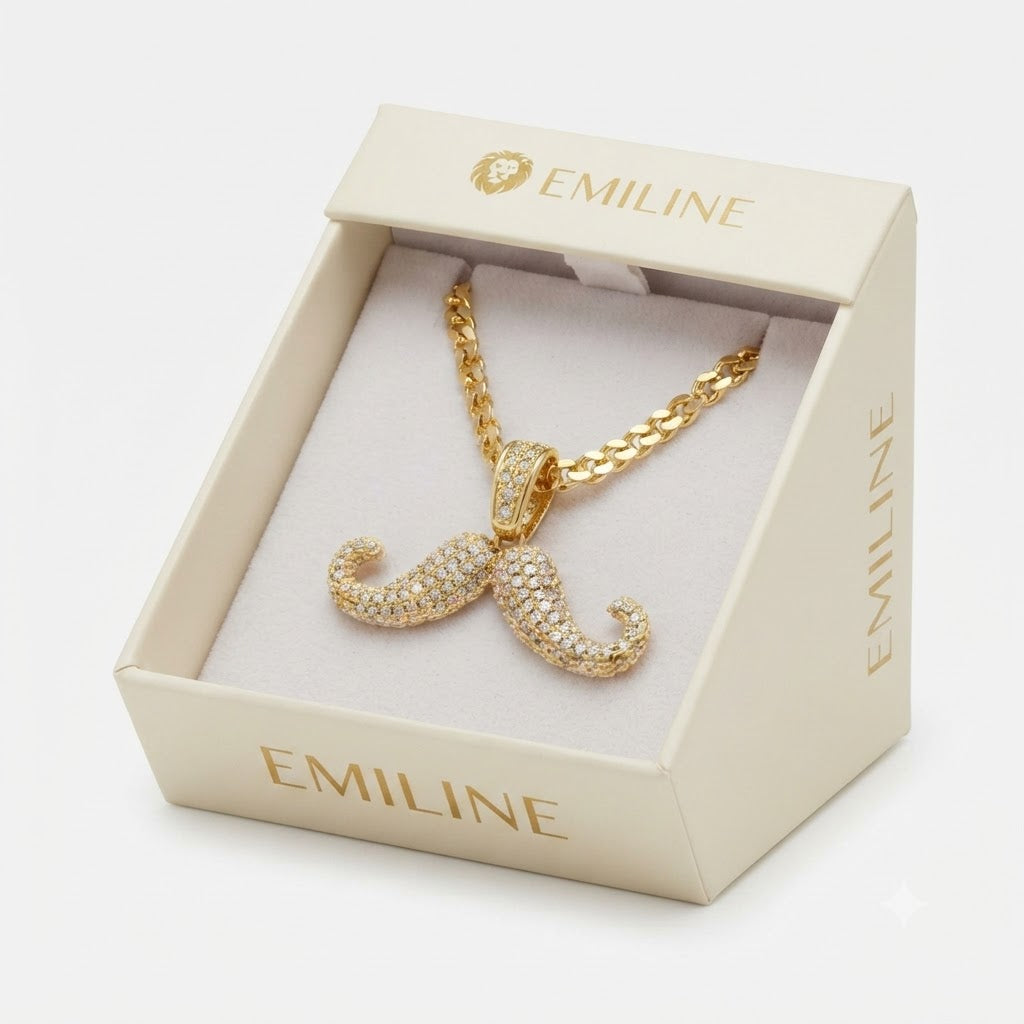 Moissanite Diamond Moustache Pendant
