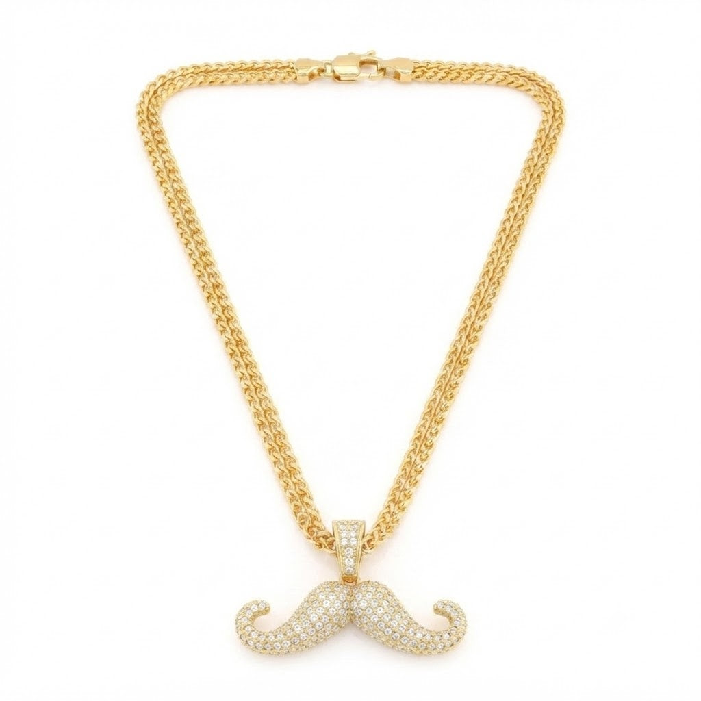 Moissanite Diamond Moustache Pendant