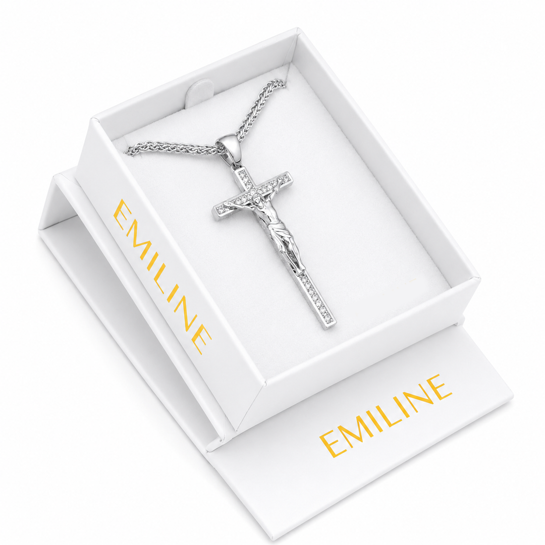 Iced Cross Pendant With Moissanite Diamonds
