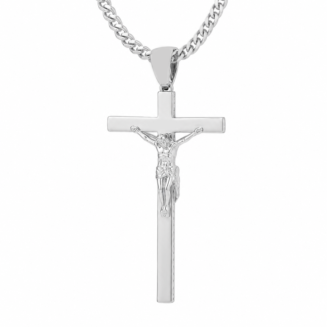 Iced Cross Pendant With Moissanite Diamonds