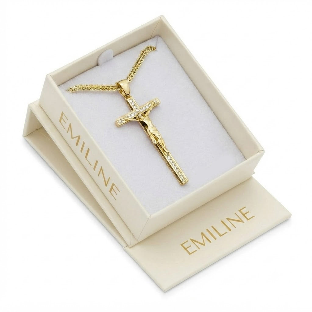 Iced Cross Pendant With Moissanite Diamonds
