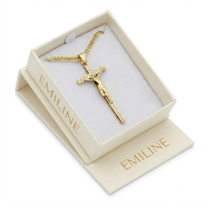 Iced Cross Pendant With Moissanite Diamonds