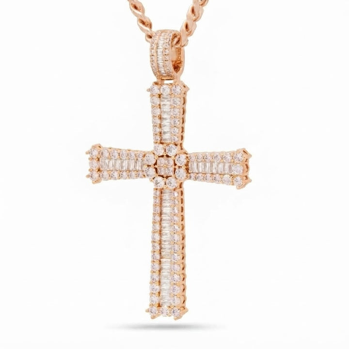 Cross Diamond Pendant in 925 Sterling Silver