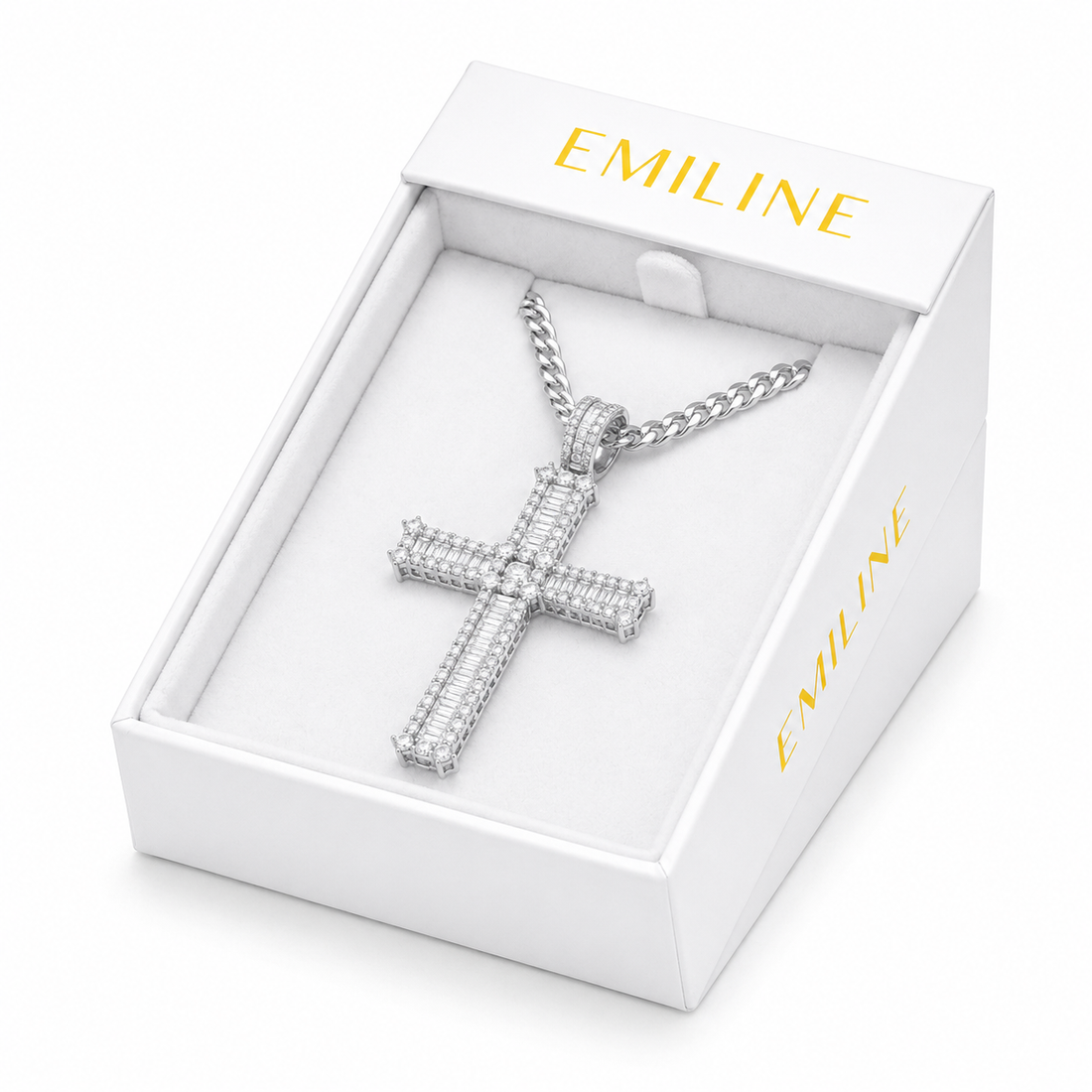 Cross Diamond Pendant in 925 Sterling Silver