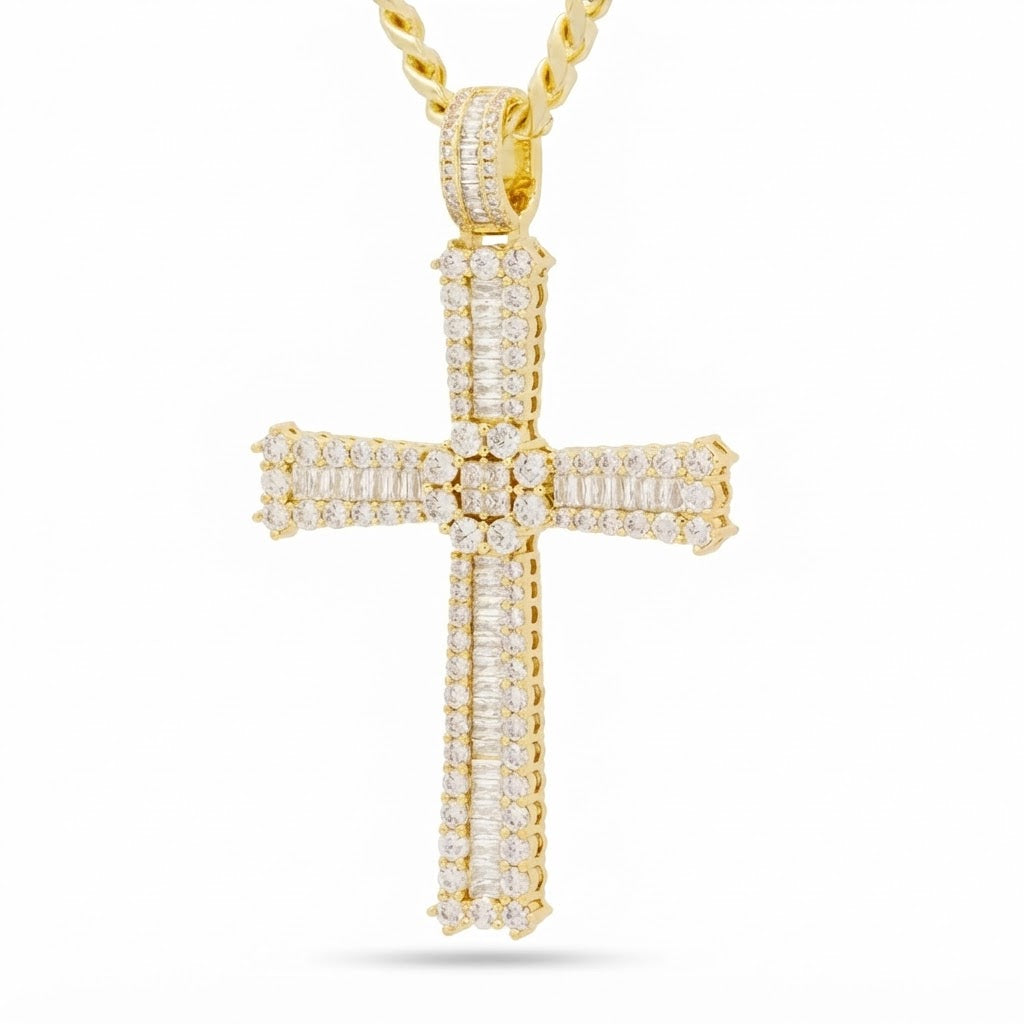 Cross Diamond Pendant in 925 Sterling Silver
