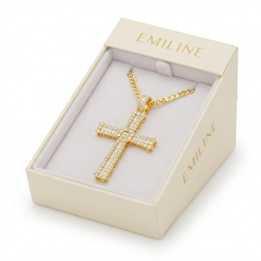 Cross Diamond Pendant in 925 Sterling Silver