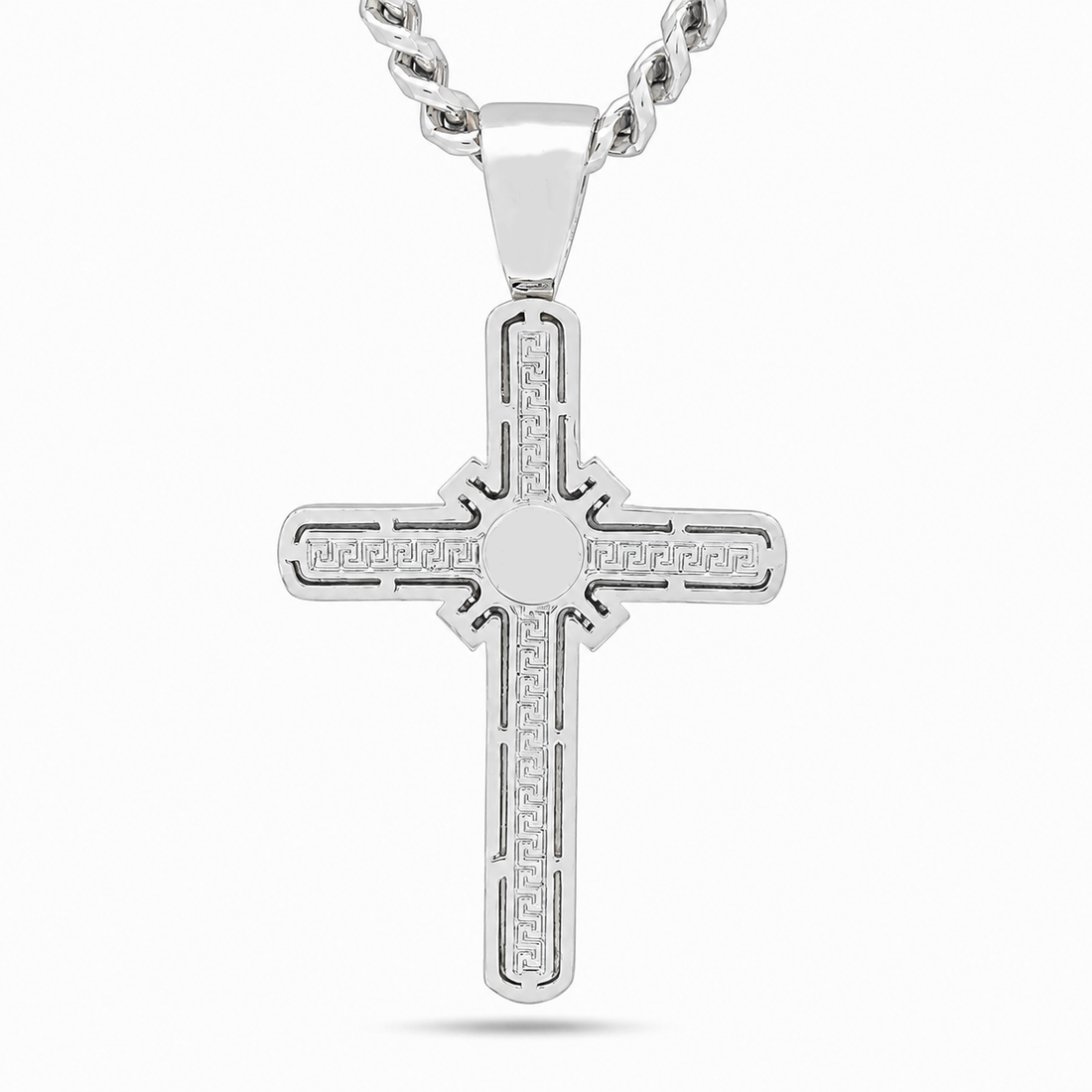 Iced Cross Baguette Diamond Pendant