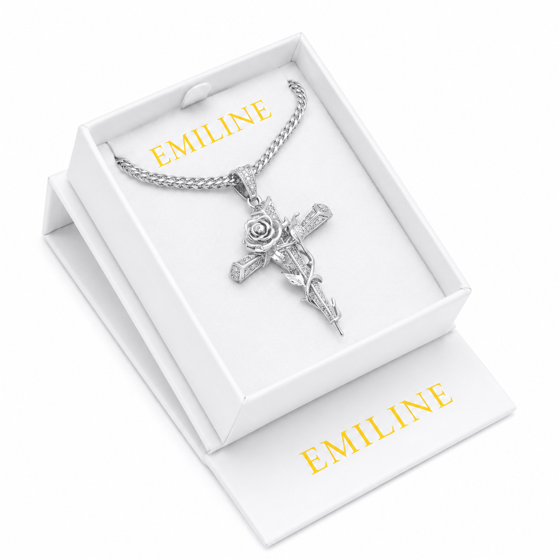 Rose Cross Diamond Pendant