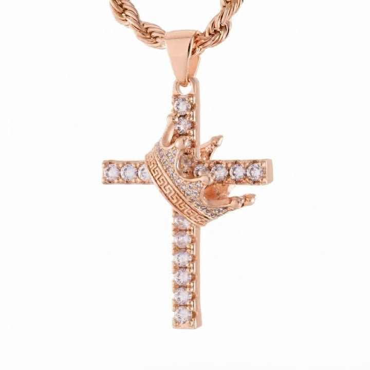 Crown Cross Diamond Pendant