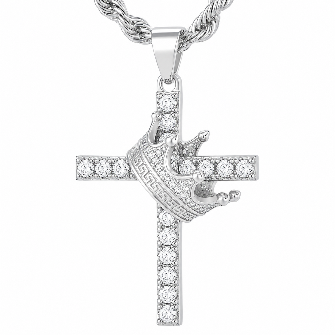 Crown Cross Diamond Pendant
