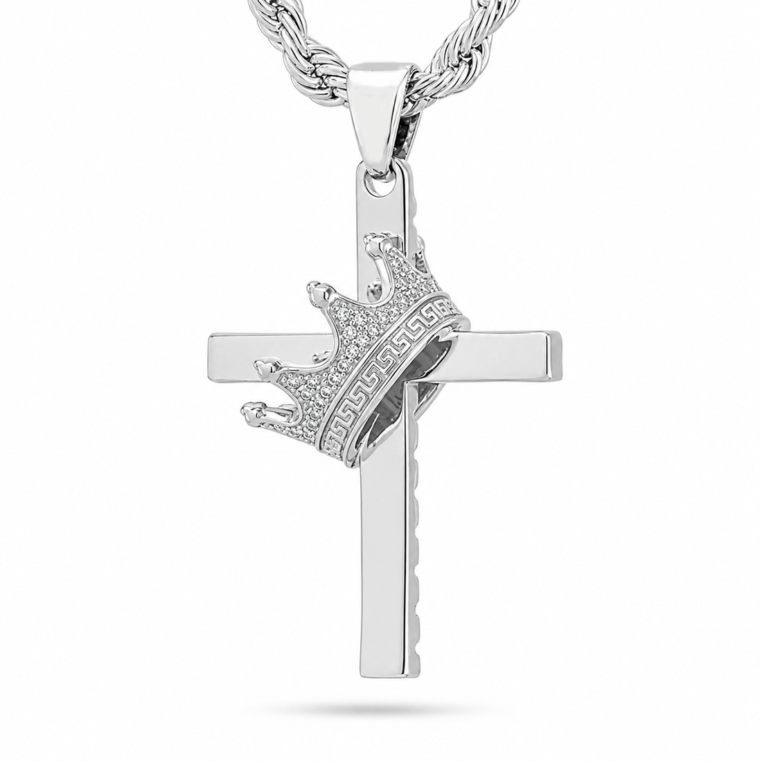 Crown Cross Diamond Pendant