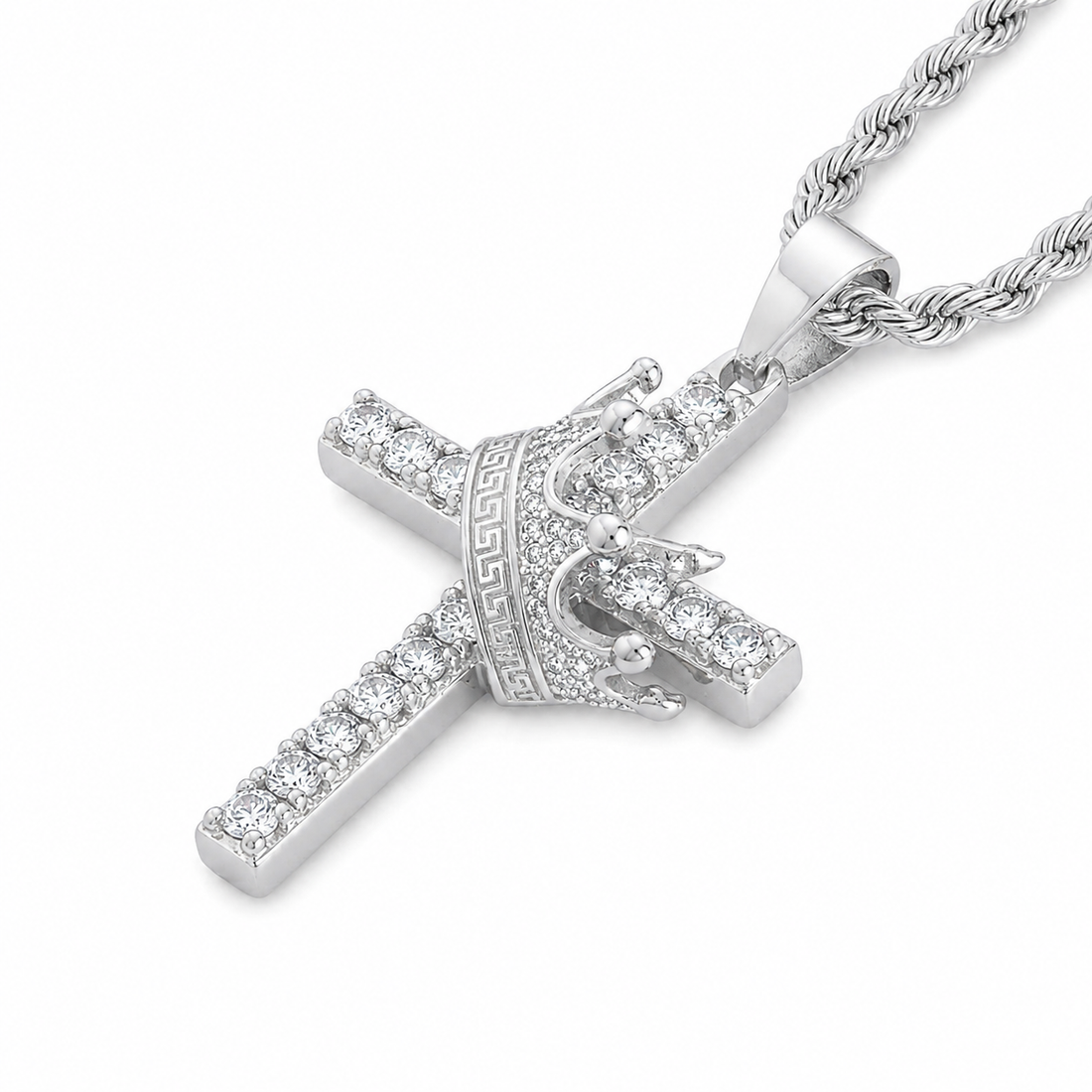 Crown Cross Diamond Pendant