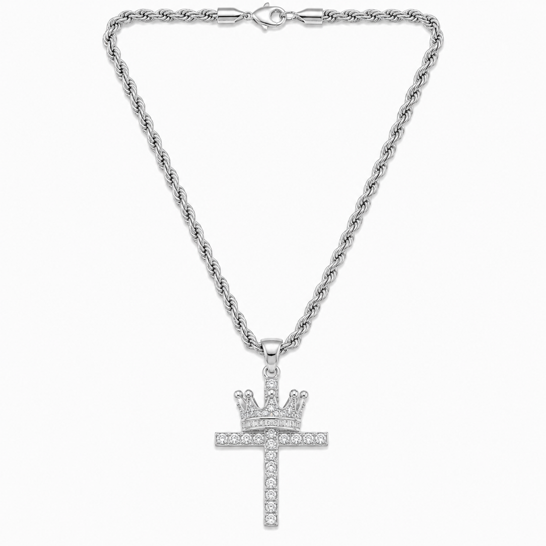Crown Cross Diamond Pendant