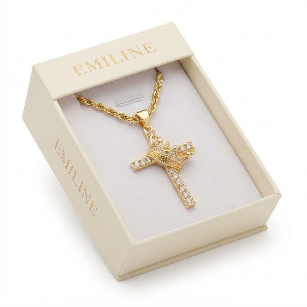 Crown Cross Diamond Pendant