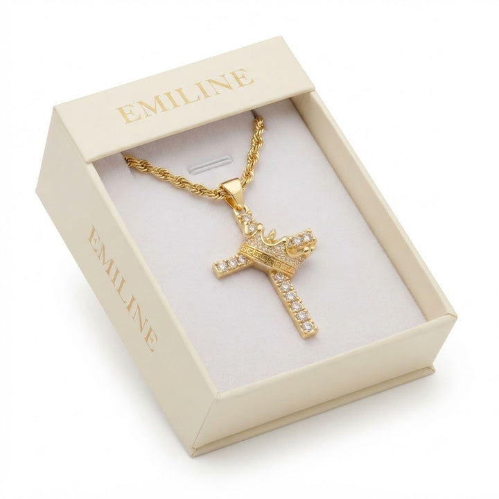 Crown Cross Diamond Pendant