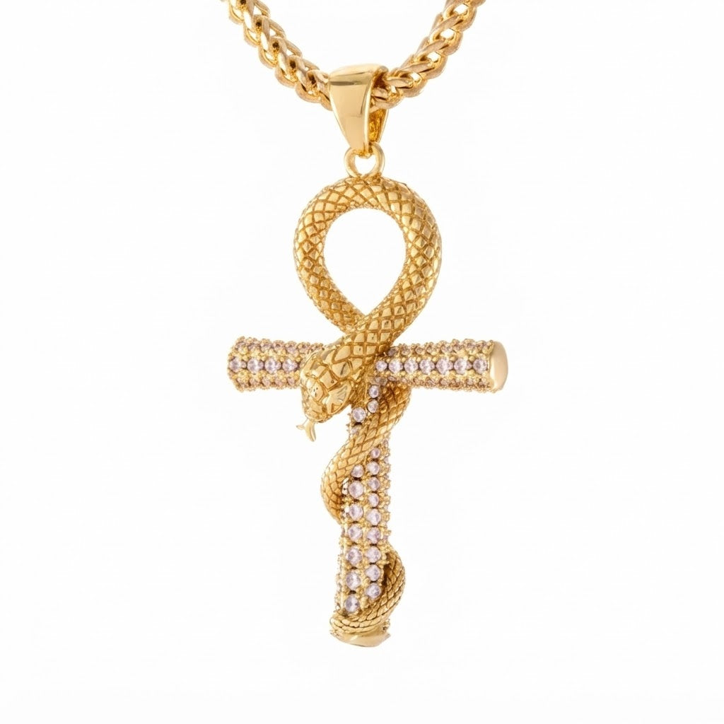 Serpent Cross Statement Pendant