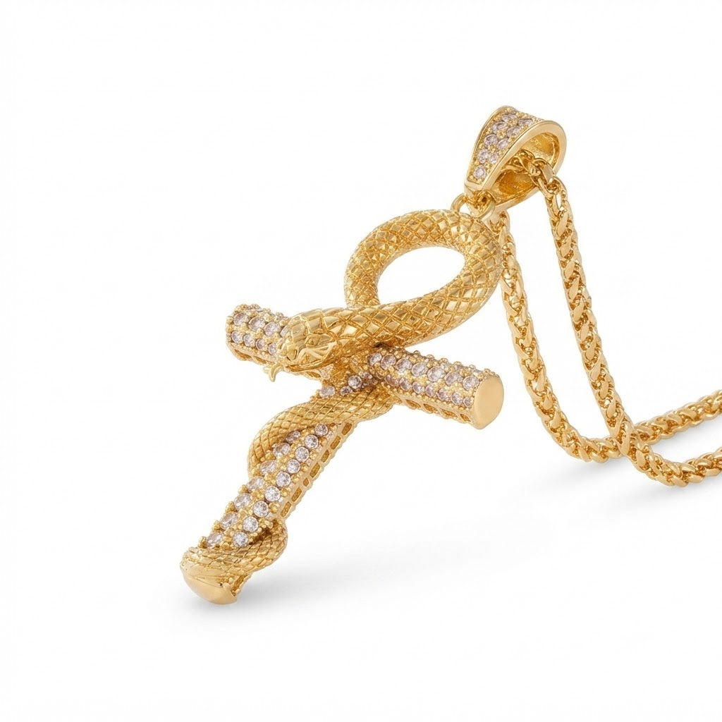 Serpent Cross Statement Pendant