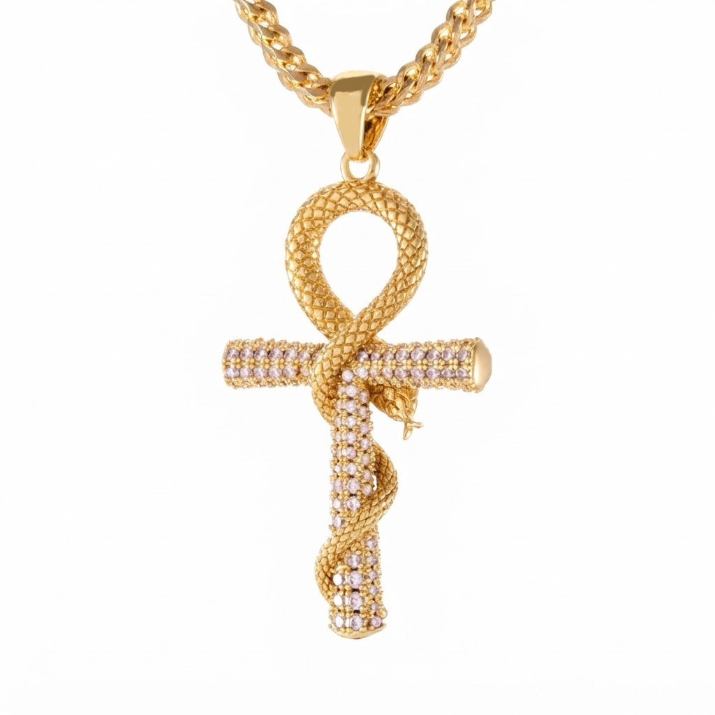 Serpent Cross Statement Pendant