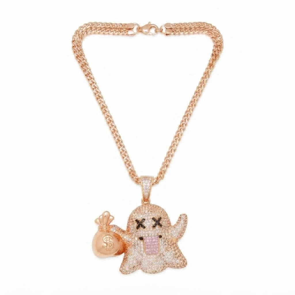 Iced-Out Money Bag Pendant