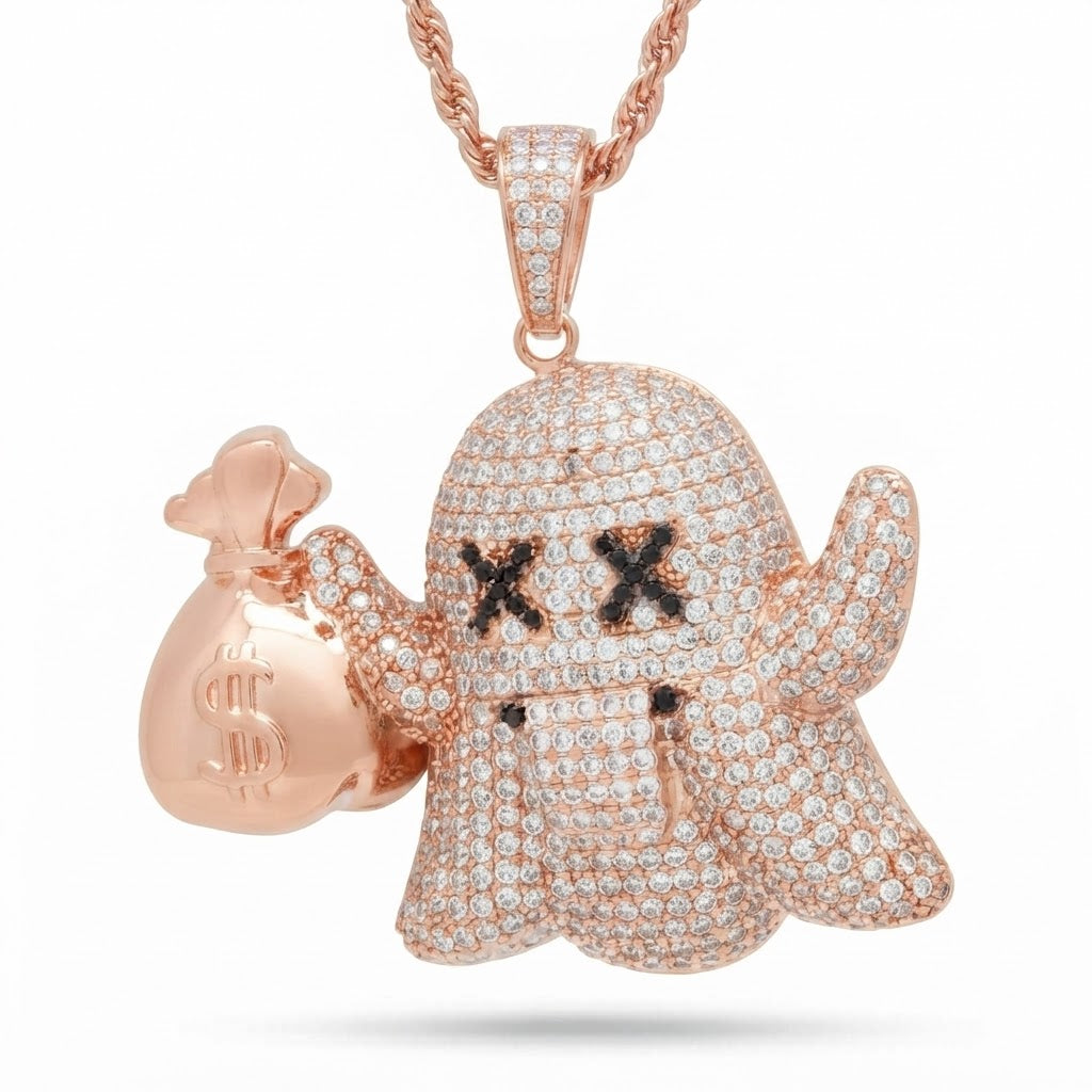 Iced-Out Money Bag Pendant