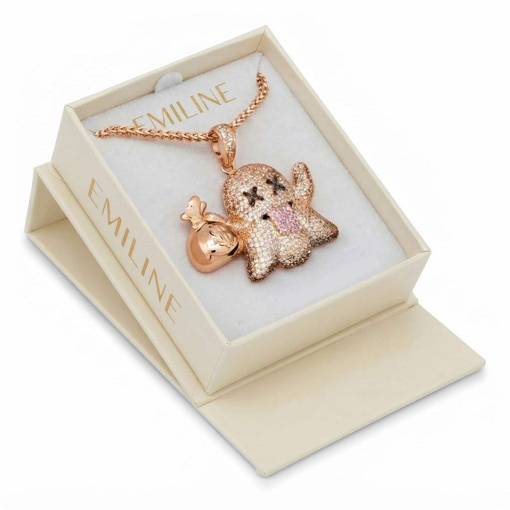 Iced-Out Money Bag Pendant