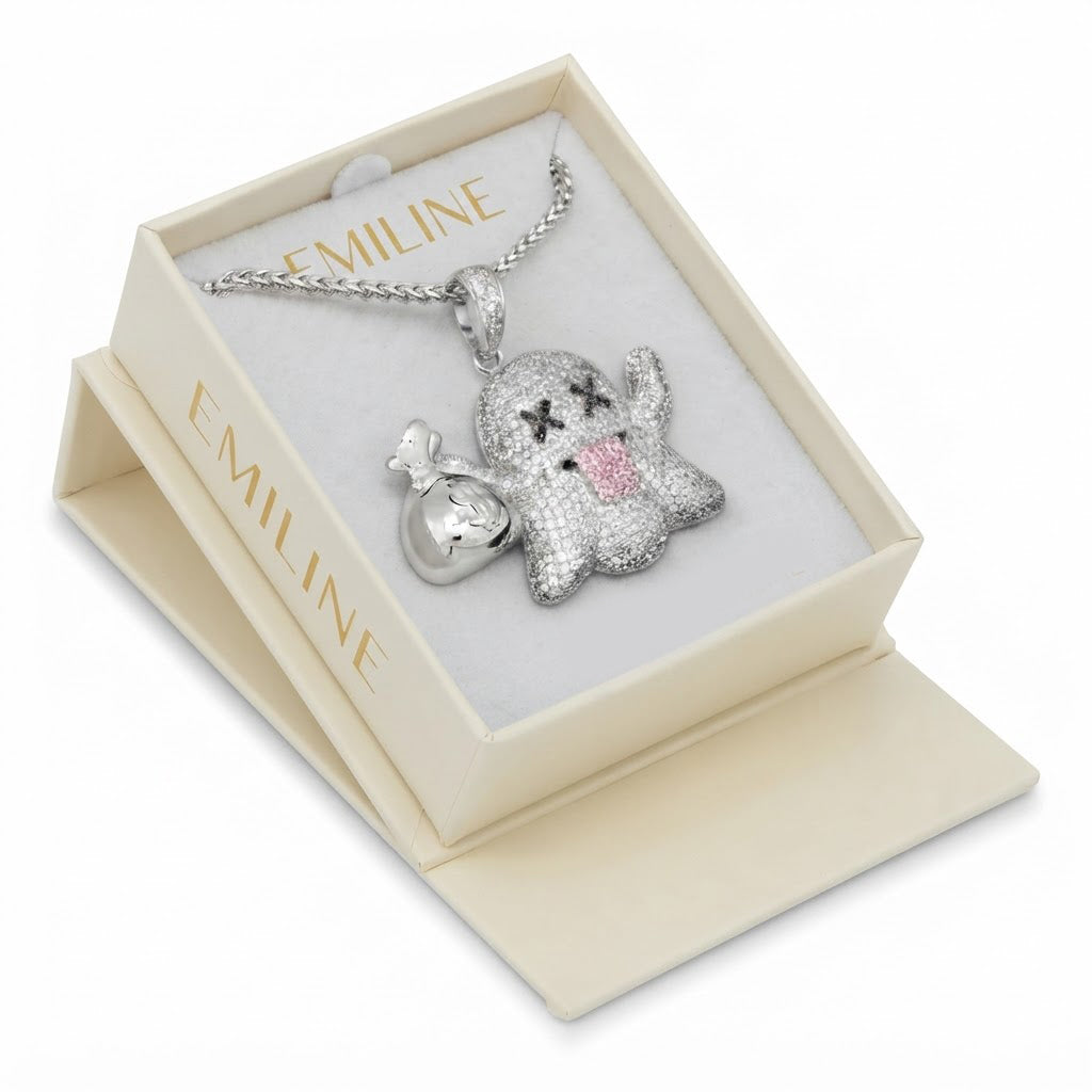 Iced-Out Money Bag Pendant