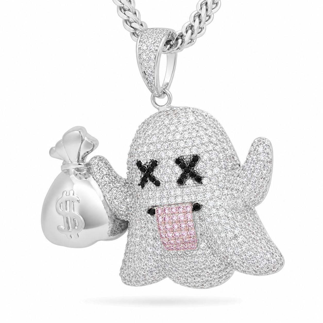 Iced-Out Money Bag Pendant