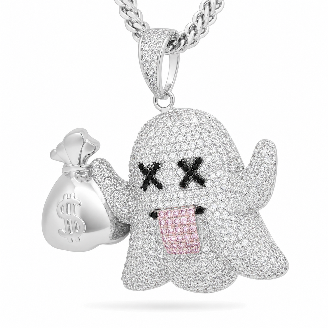Iced-Out Money Bag Pendant