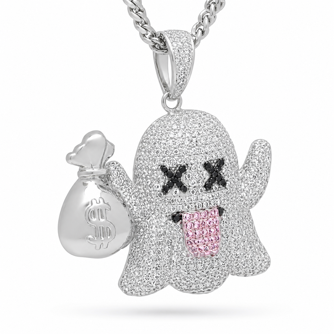 Iced-Out Money Bag Pendant