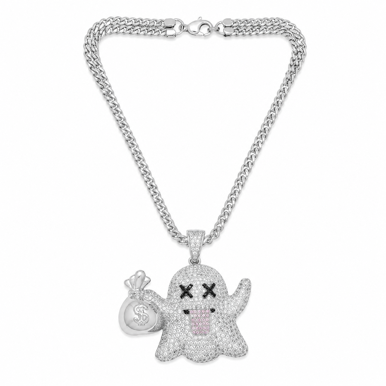 Iced-Out Money Bag Pendant
