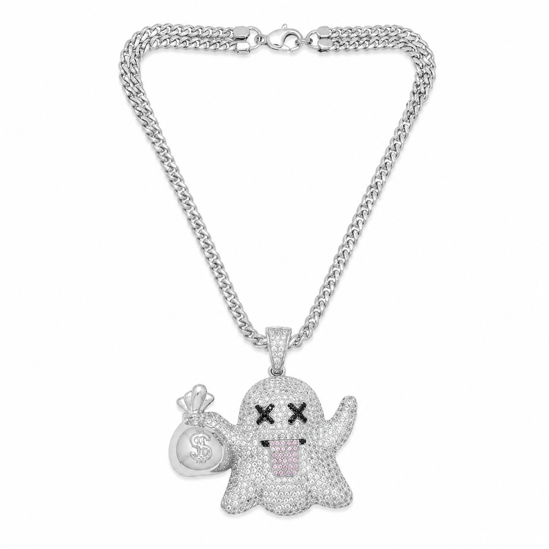 Iced-Out Money Bag Pendant