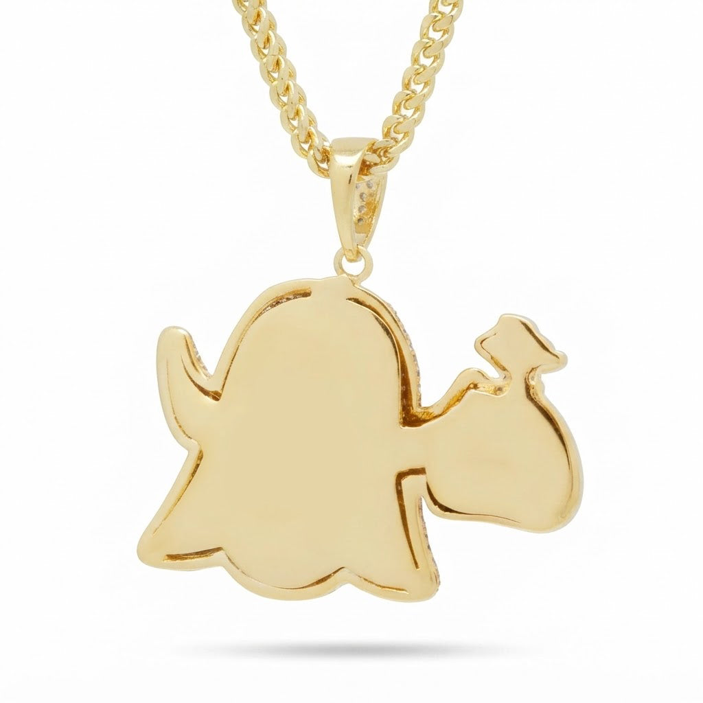 Iced-Out Money Bag Pendant