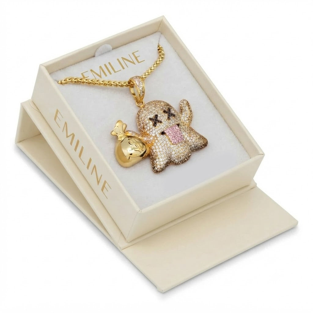 Iced-Out Money Bag Pendant