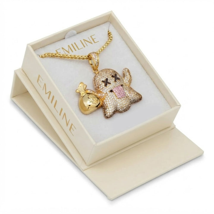 Iced-Out Money Bag Pendant