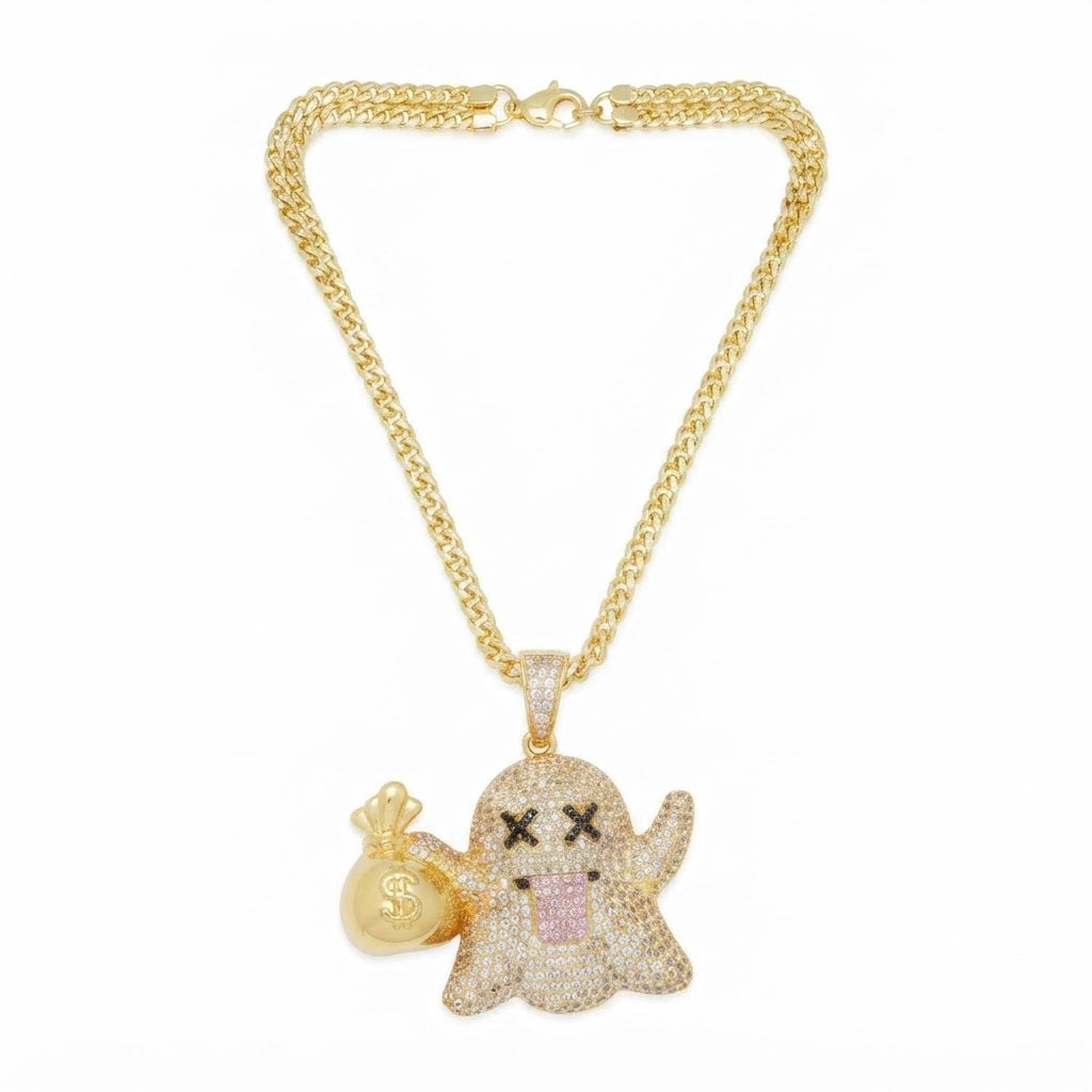 Iced-Out Money Bag Pendant