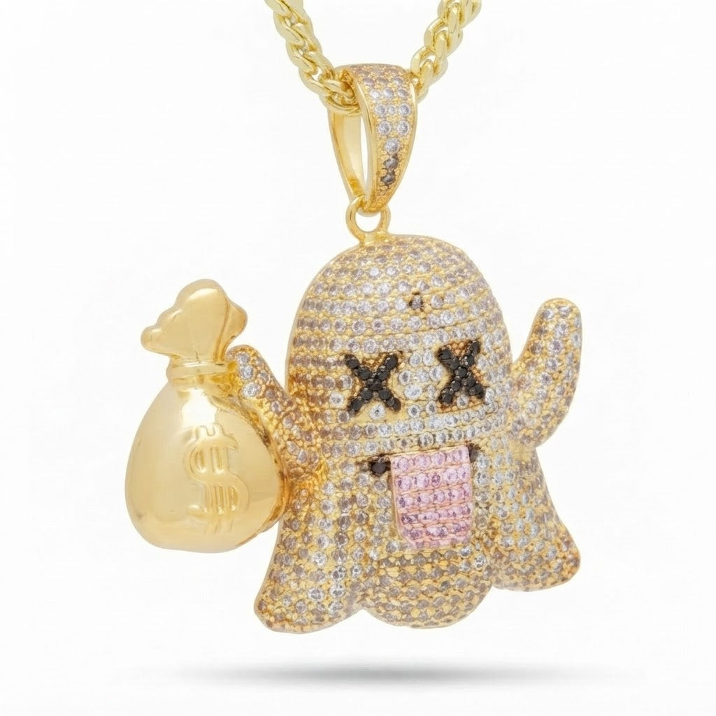 Iced-Out Money Bag Pendant