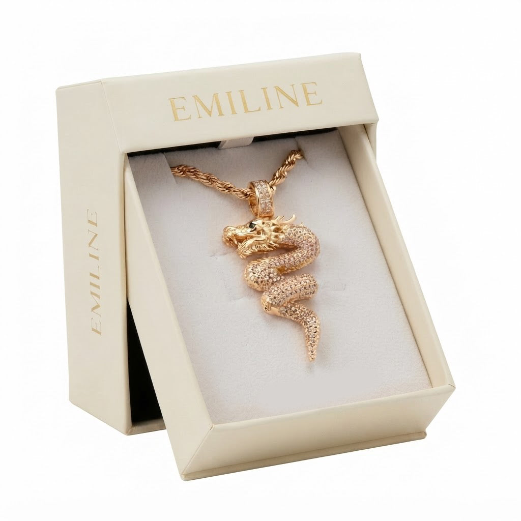 Iced Dragon Diamond Pendant