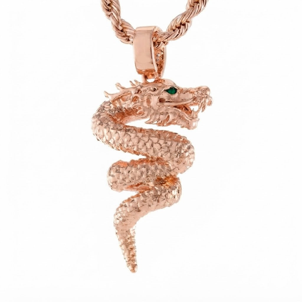 Iced Dragon Diamond Pendant