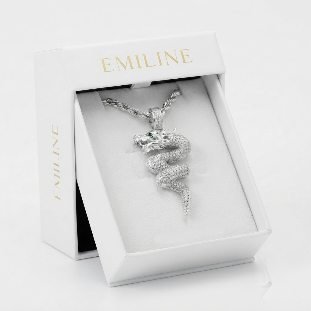 Iced Dragon Diamond Pendant