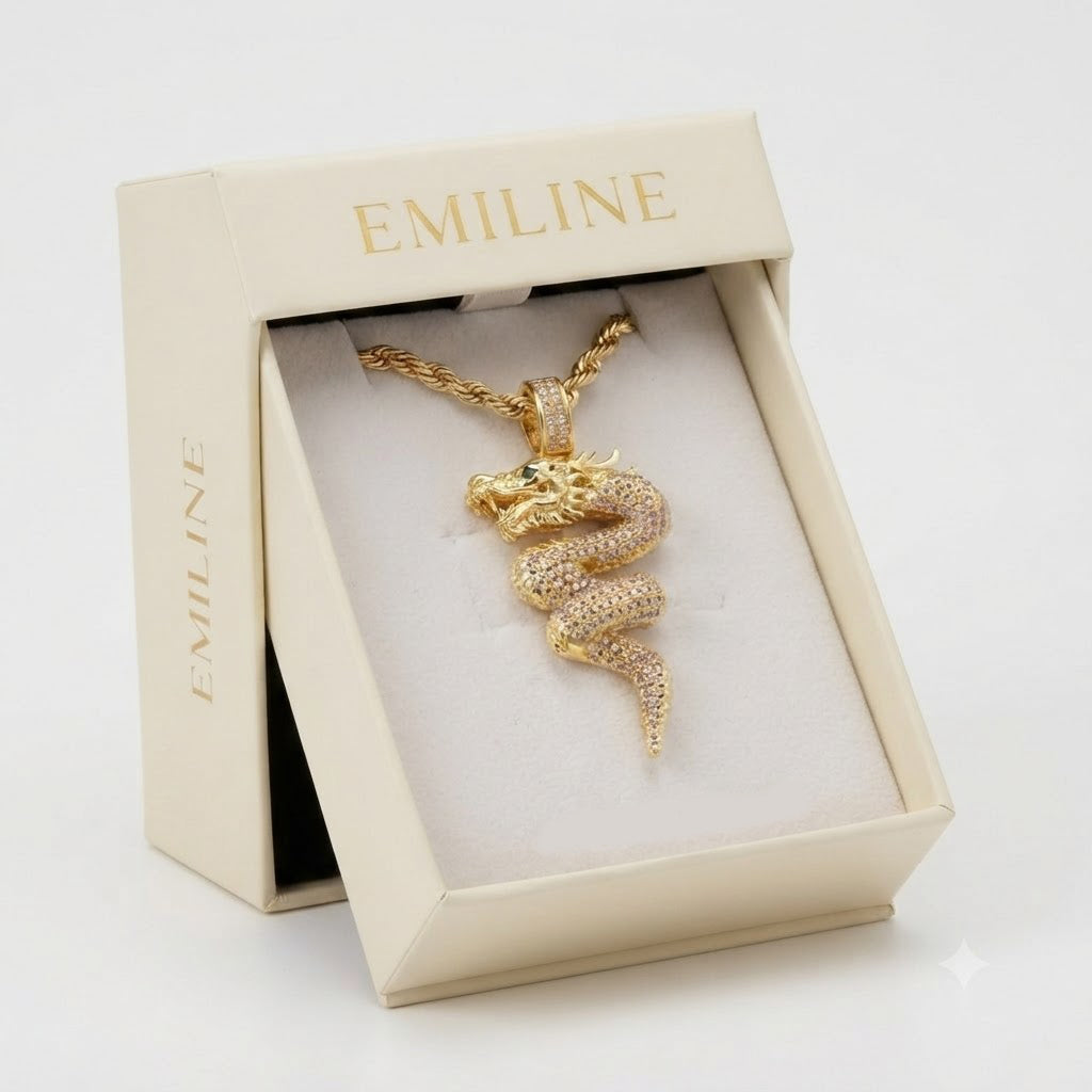 Iced Dragon Diamond Pendant