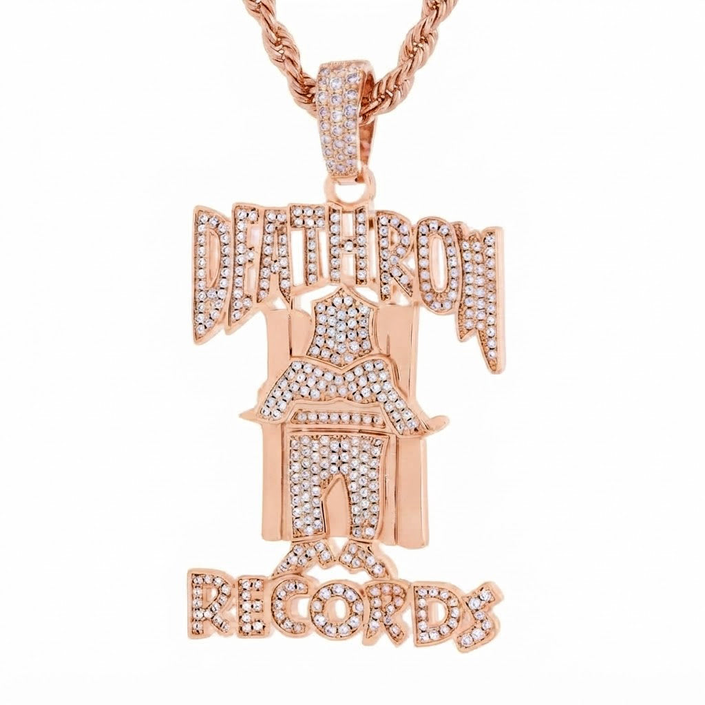 Detroit Records Name Diamond Pendant