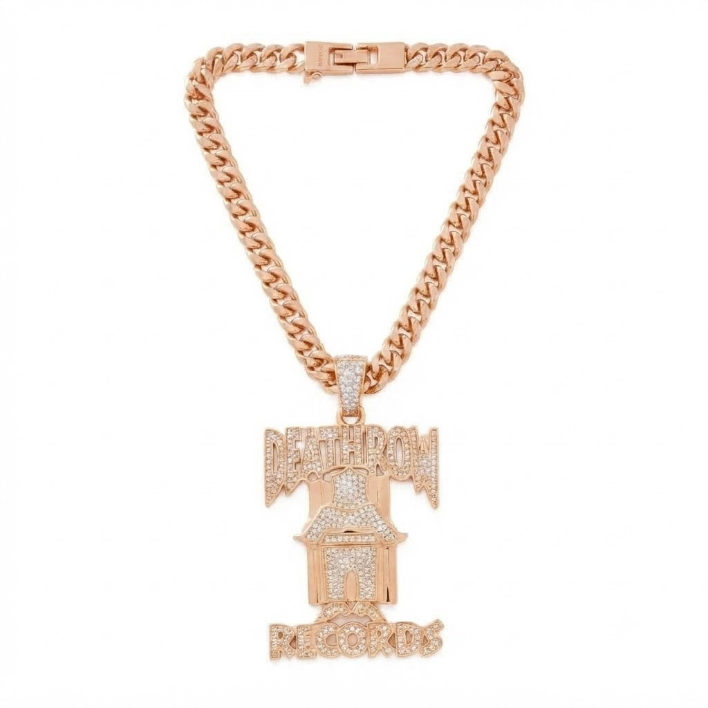 Detroit Records Name Diamond Pendant
