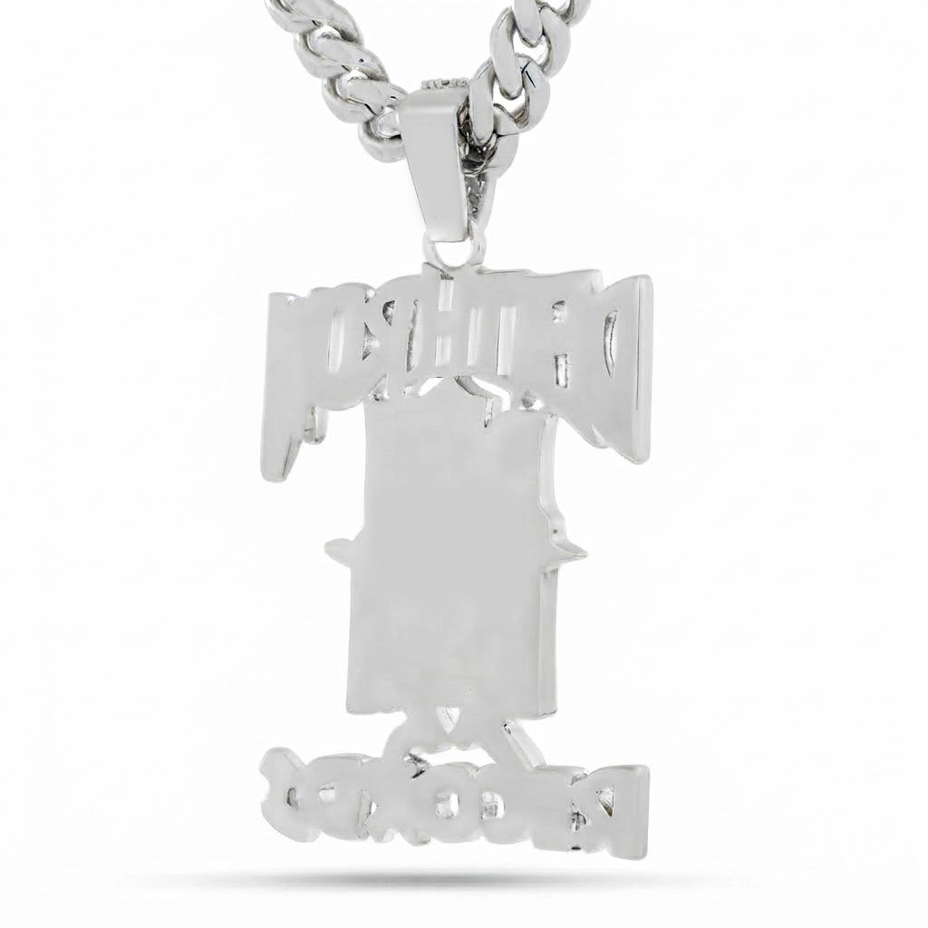 Detroit Records Name Diamond Pendant
