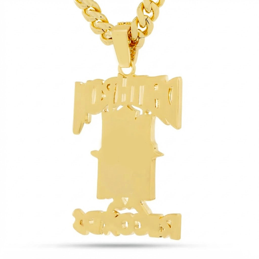 Detroit Records Name Diamond Pendant