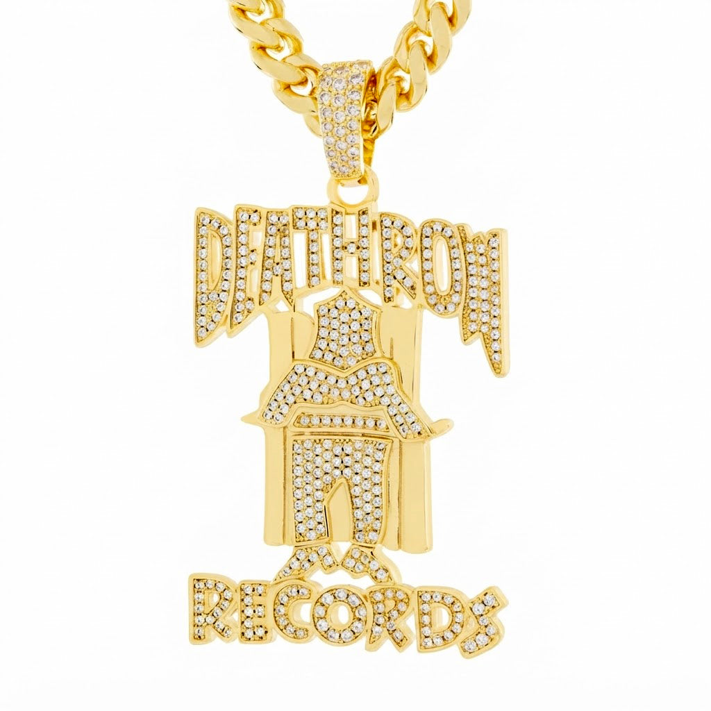 Detroit Records Name Diamond Pendant