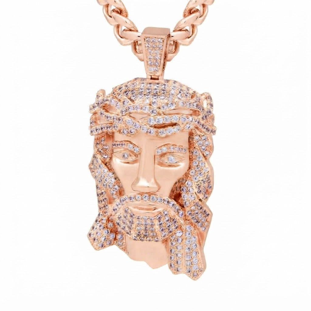 Iced Out Christ Portrait Pendant