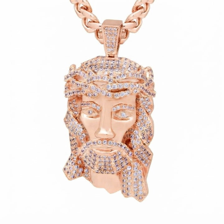 Iced Out Christ Portrait Pendant