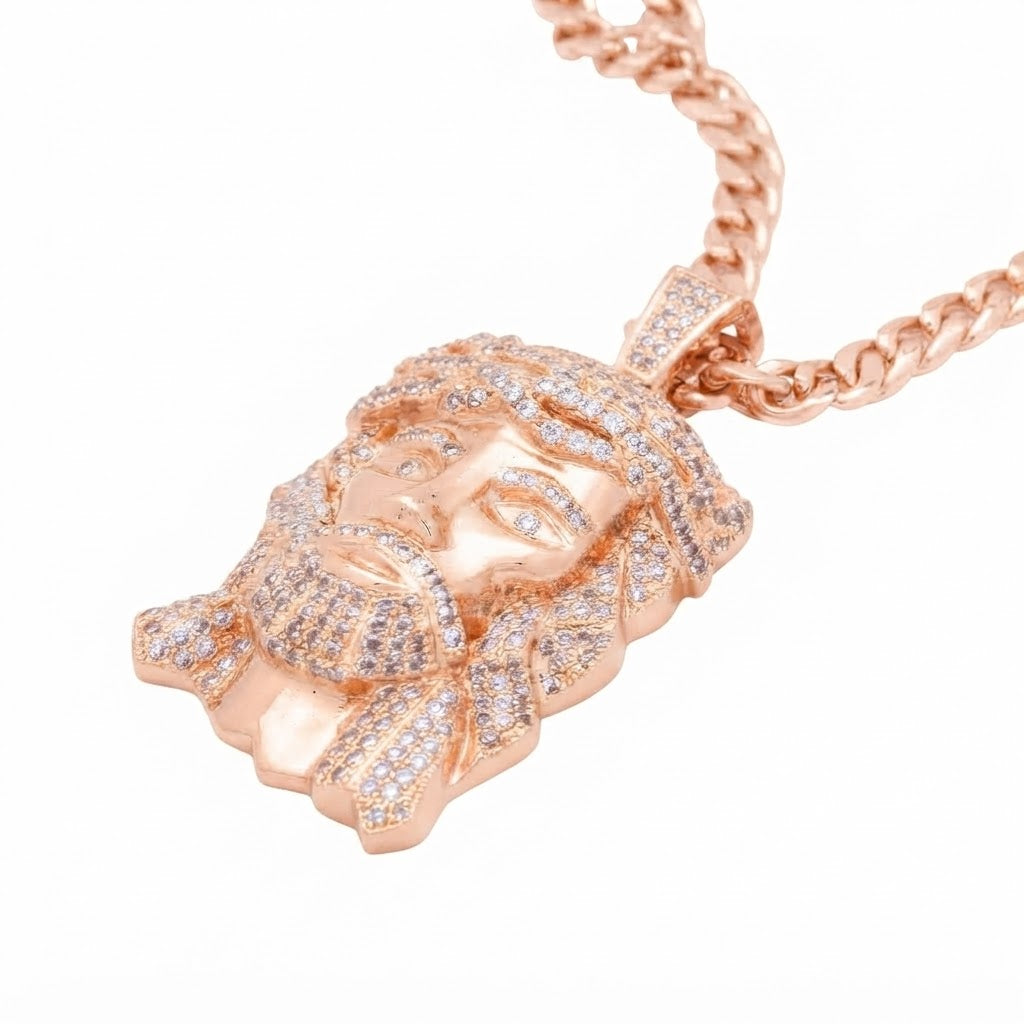 Iced Out Christ Portrait Pendant