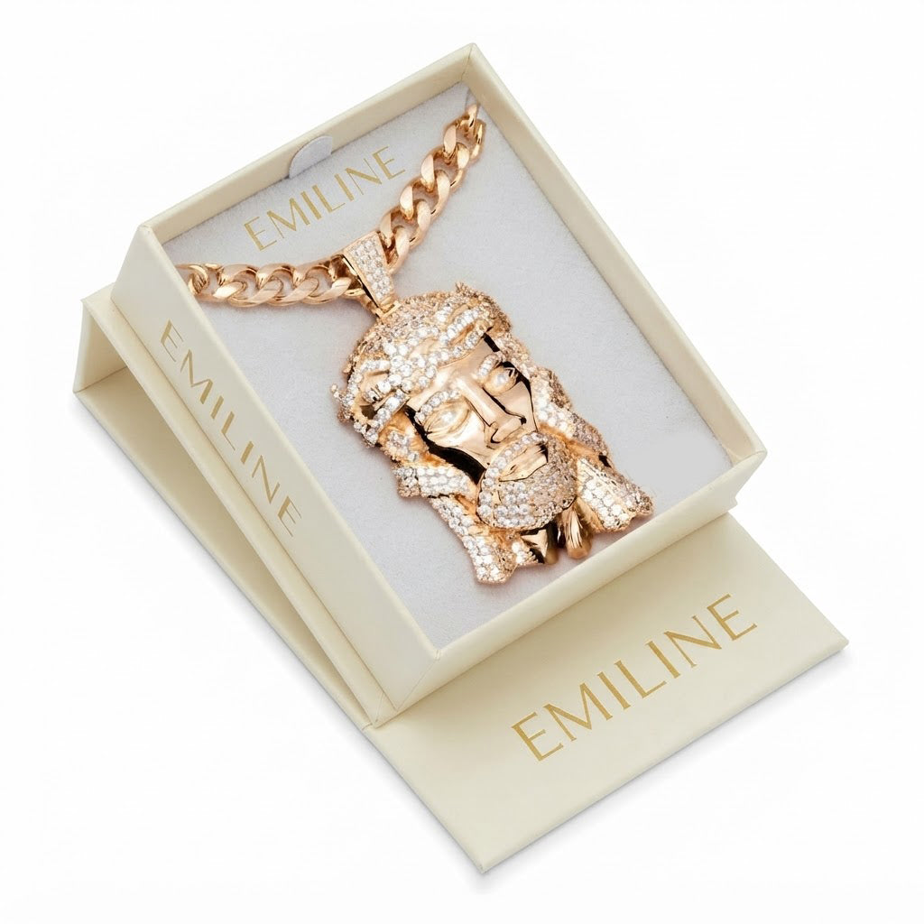 Iced Out Christ Portrait Pendant